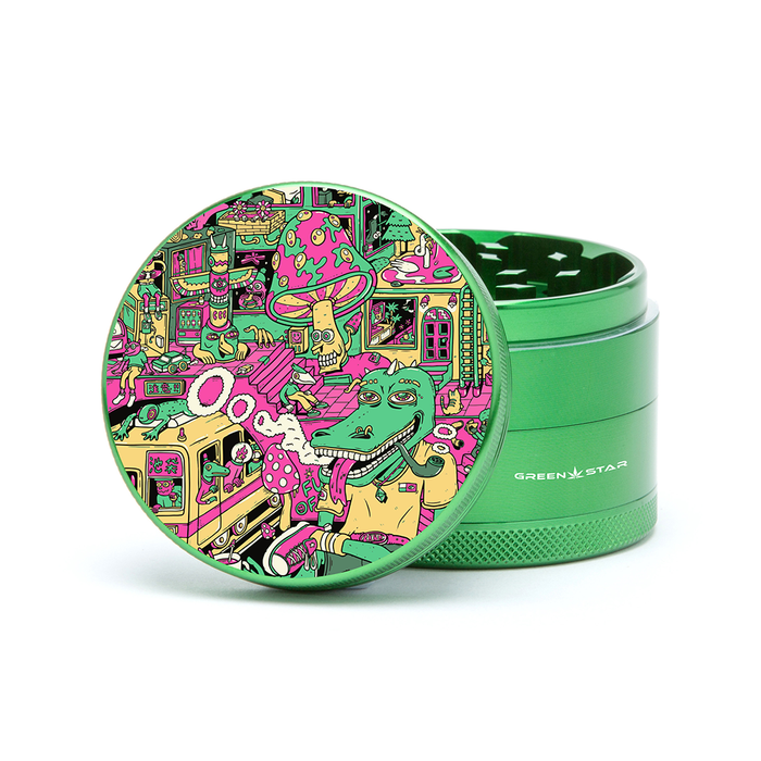 Green Star | 2.5" (63mm) Grinder - Chilled Out Design