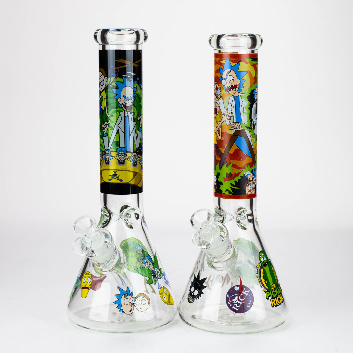 14” RM cartoon 7 mm glass beaker water bong Assorted Designs — Bong ...