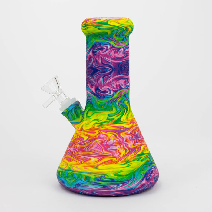 8" Silicone Bong With Assorted Graphics [7050094B]