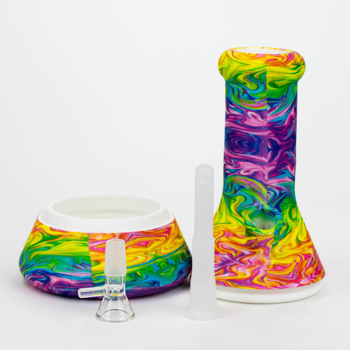 8" Silicone Bong With Assorted Graphics [7050094B]