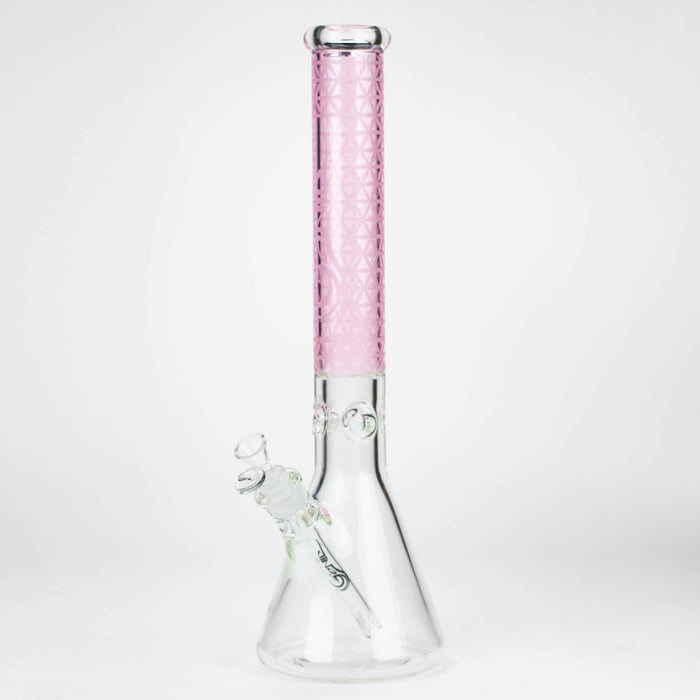 Genie | 17" sandblasted artwork tube 7 mm glass water bong [GB21005]