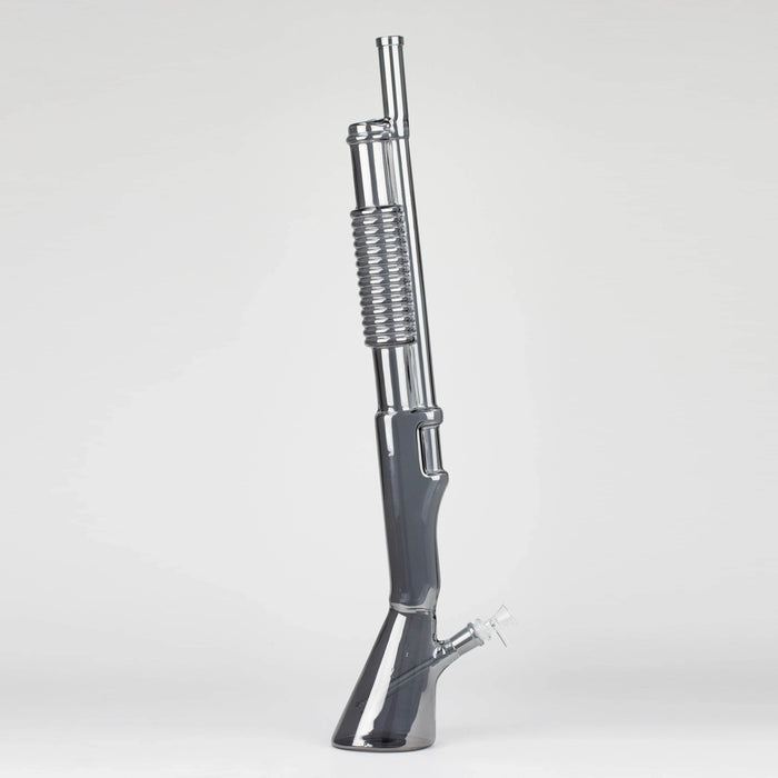 27" Electroplated Shotgun Design Glass Bong with Display Stand [GU004]