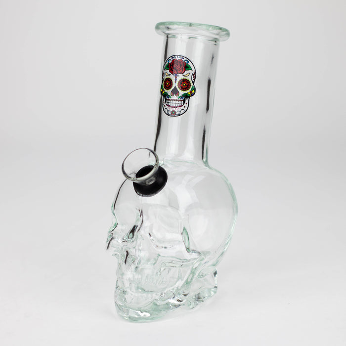 6" Mini Skull base soft glass water bong  [BS11]