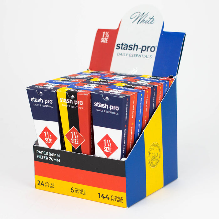 Stash-Pro |  Bleached (White)  Pro 6 Cones box of 24