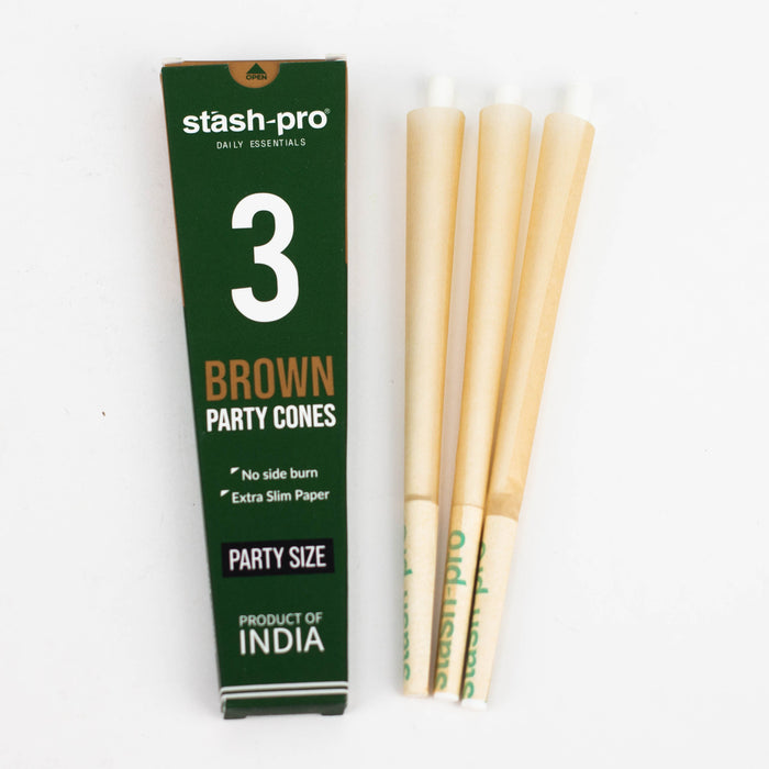 Stash-Pro | Unbleached (Brown)  Party Pack 3 Cones box of 24