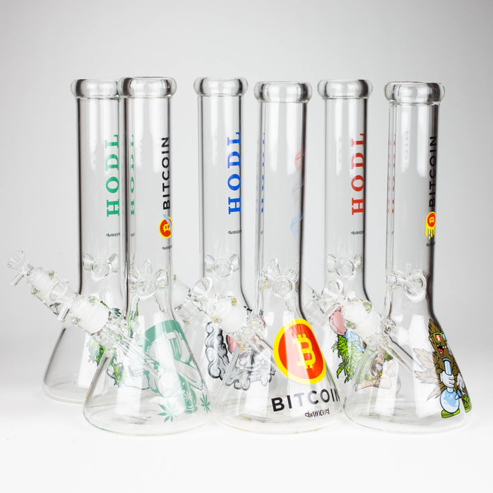 diamond | 14" Crypto Beaker Glass water Bong