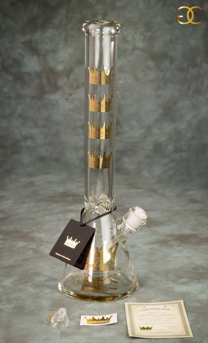 Golden Crown Bong 18Inch 9mm W Signature W 24K Gold Emblem_0