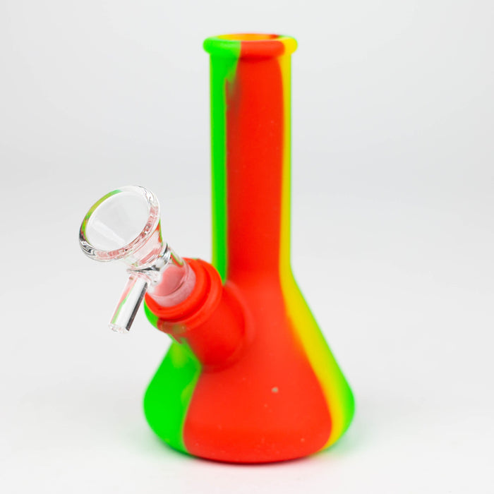 5" Tricolor silicone mini beaker water bong [71-Top09]