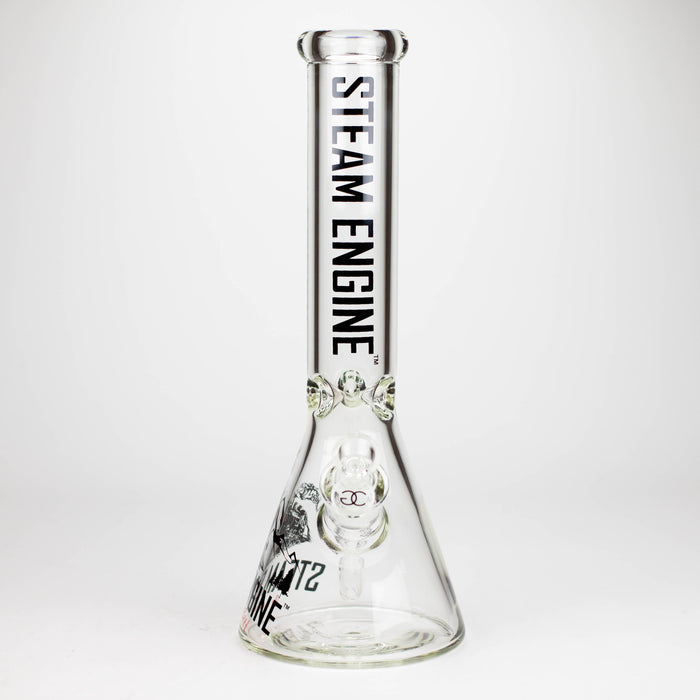 Steam Engine™ | 14 Inch 7mm glass bong with stickers by golden crown