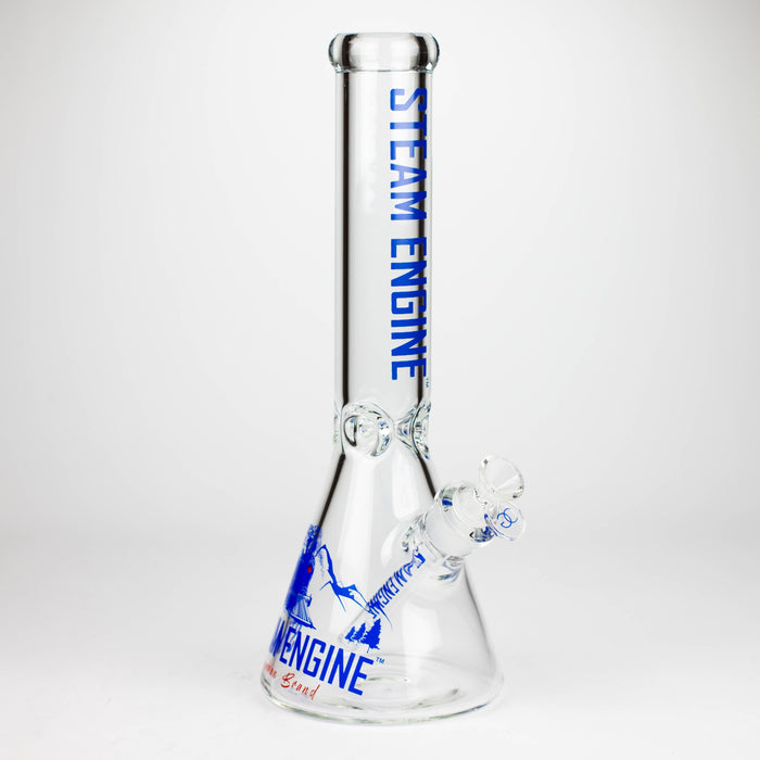 Steam Engine™ | 14 Inch 7mm glass bong with stickers by golden crown