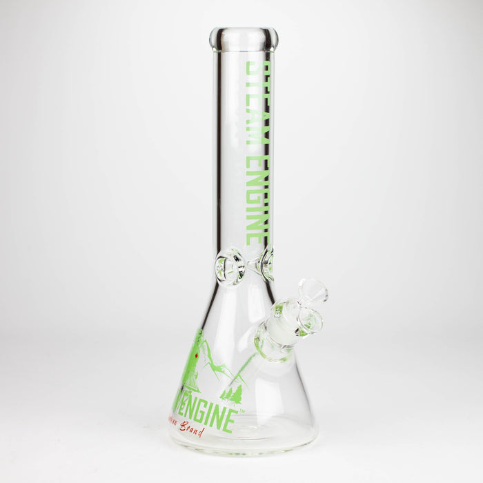 Steam Engine™ | 14 Inch 7mm glass bong with stickers by golden crown