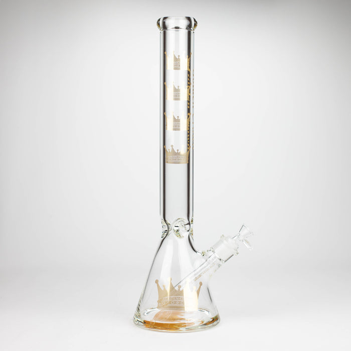 Golden Crown™ | 18 Inch 9mm glass bong with Signature and 24K Gold Emblem