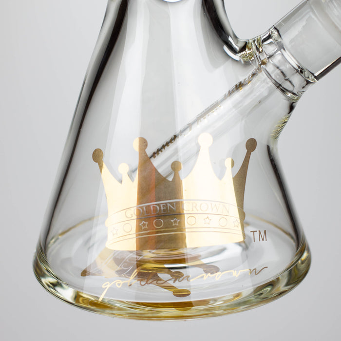 Golden Crown™ | 14 Inch 9mm glass bong with Signature and 24K Gold Emblem