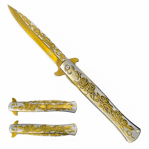 Falcon 2.75" Gold Titanium Blade 5" Gold Titanium Handle_0