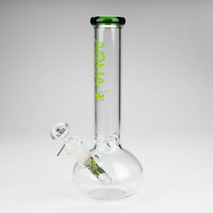 AQUA | 10" Round glass water bong with silicone cap [AQUA201]