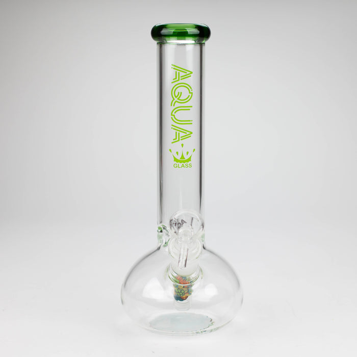 AQUA | 10" Round glass water bong with silicone cap [AQUA201]