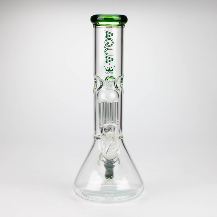 AQUA | 10.5" Single tree arm glass water bong with silicone cap [AQUA202]