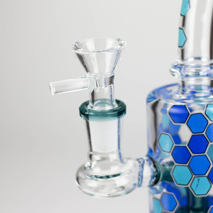 8" Color accented Rig With Banger and Bowl