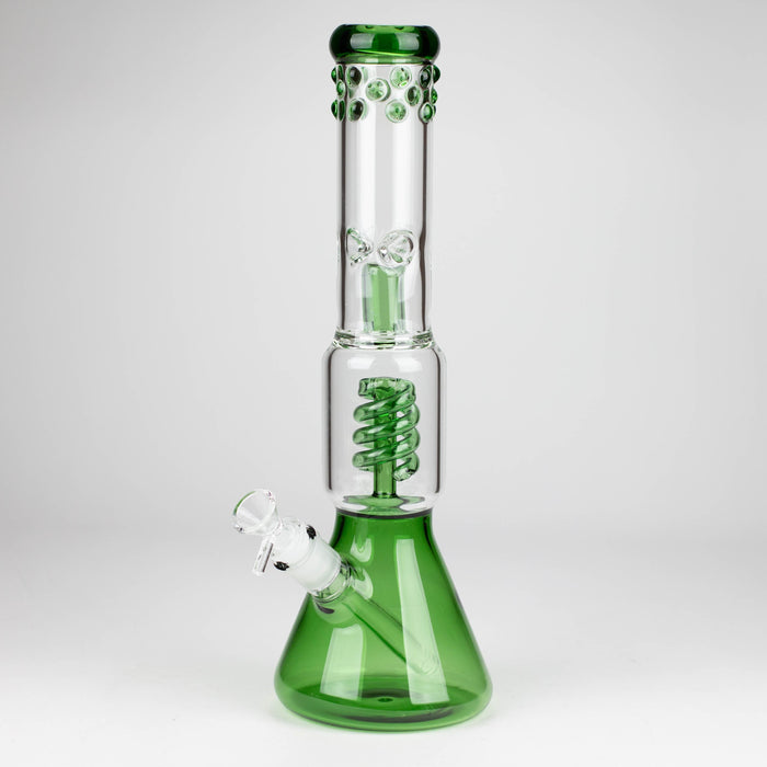 14" Color accented 7 mm glass water bong