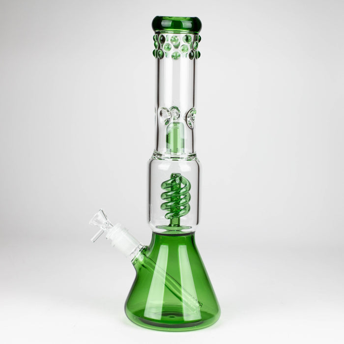 14" Color accented 7 mm glass water bong