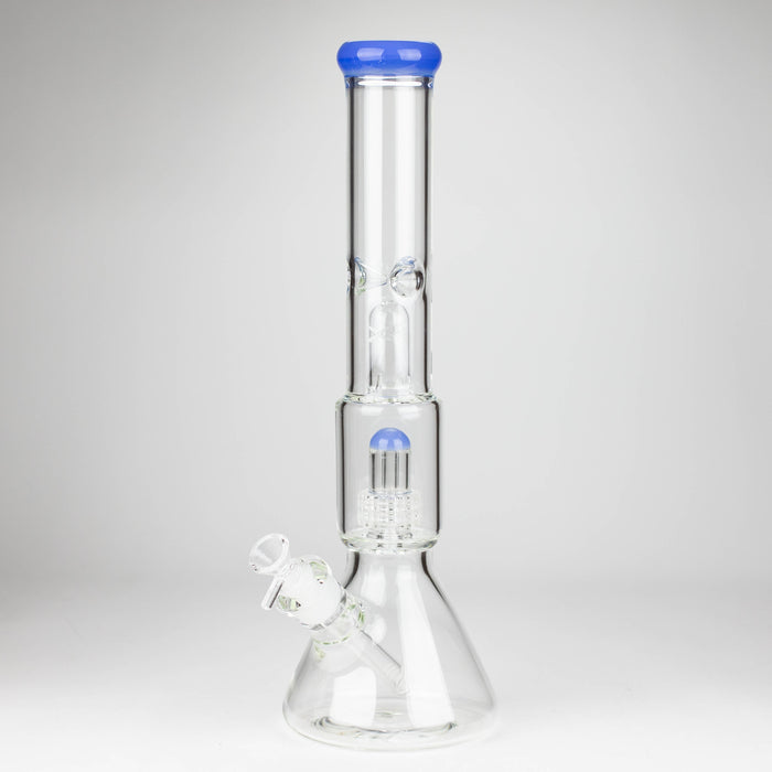 16" Color accented 7 mm glass water bong With Dffiuser