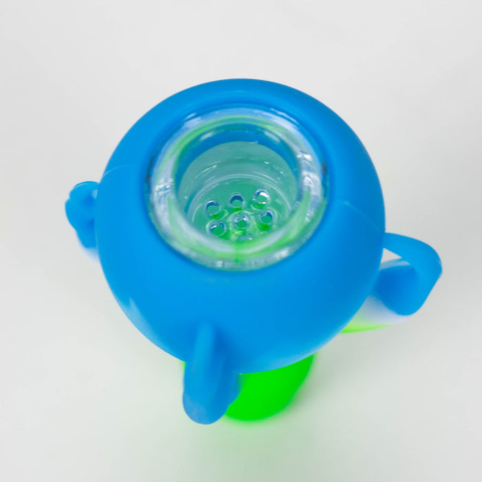 2-in-1 Silicone Claw bowl with multi-hole glass bowl-Color Assorted