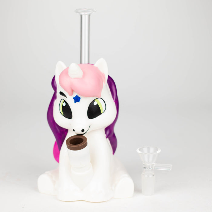 7.6" Vinyl unicorn water pipe [H395]