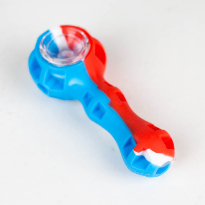 Silicone hand pipe with glass bowl and Jar