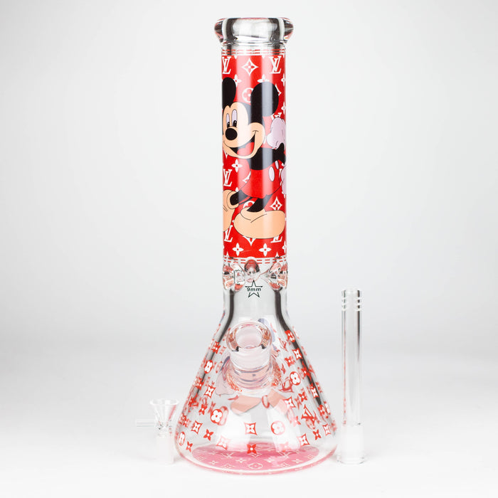 14" Cartoon Glow 9 mm glass bong [PIP835]