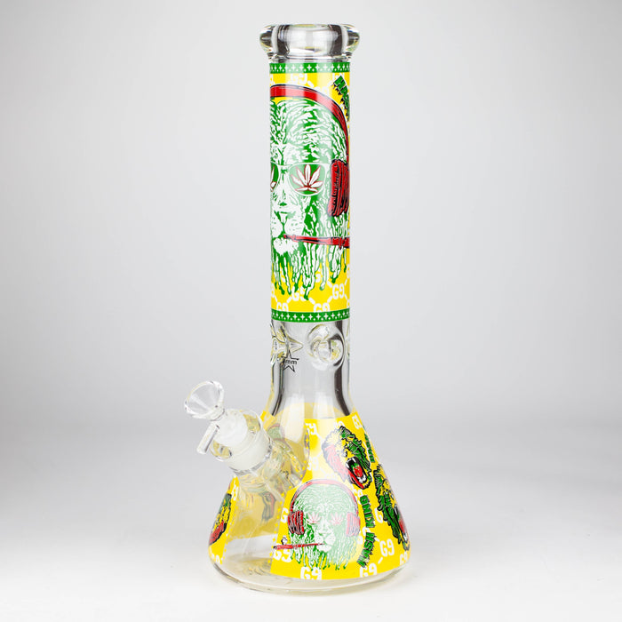 14" Hash King Lion Glow 9mm glass bong [PIP867]