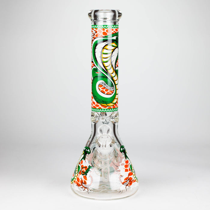 14" Cobra snake Glow 9mm glass bong [PIP868]