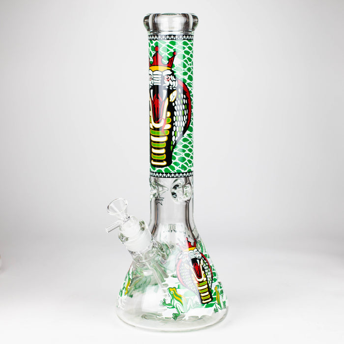 14" Cobra snake Glow 9mm glass bong [PIP868]