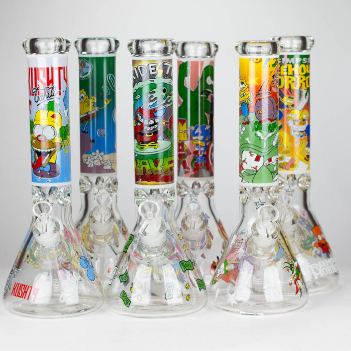 14" Cartoon Glow 9 mm glass bong [PIP834]