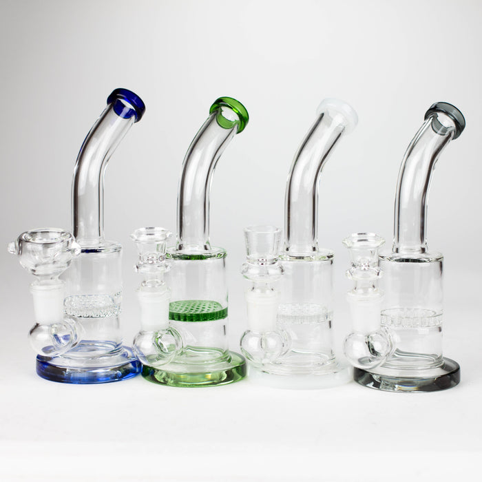 7" Bent neck glass bubbler with Honeycomb diffuser