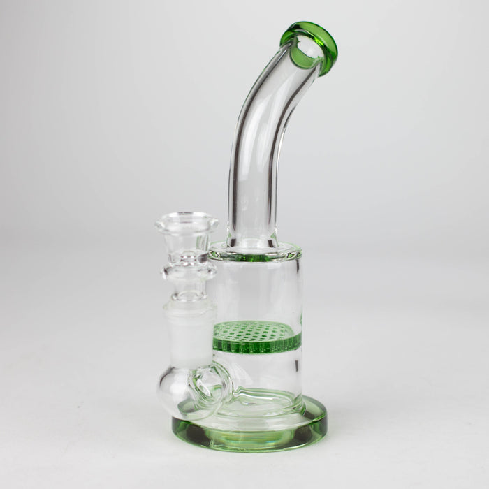 7" Bent neck glass bubbler with Honeycomb diffuser