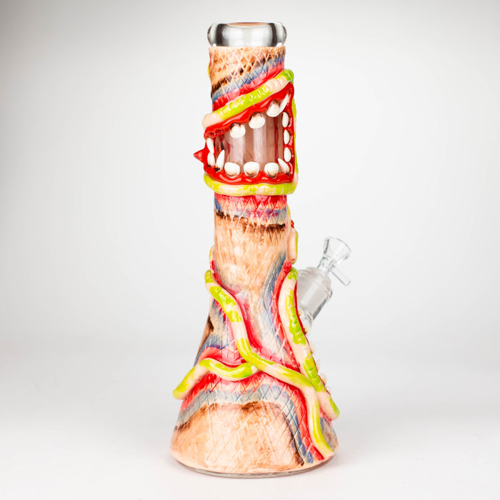 13" Resin 3D artwork 7mm glass beaker water bong [DY525]