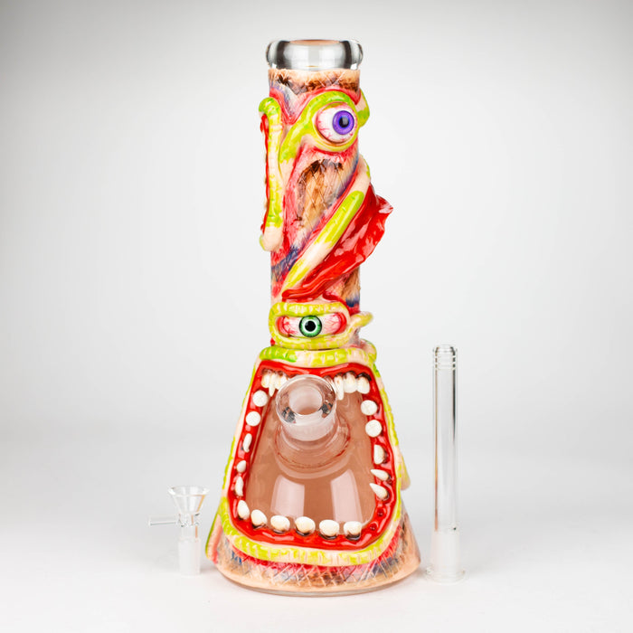 13" Resin 3D artwork 7mm glass beaker water bong [DY525]