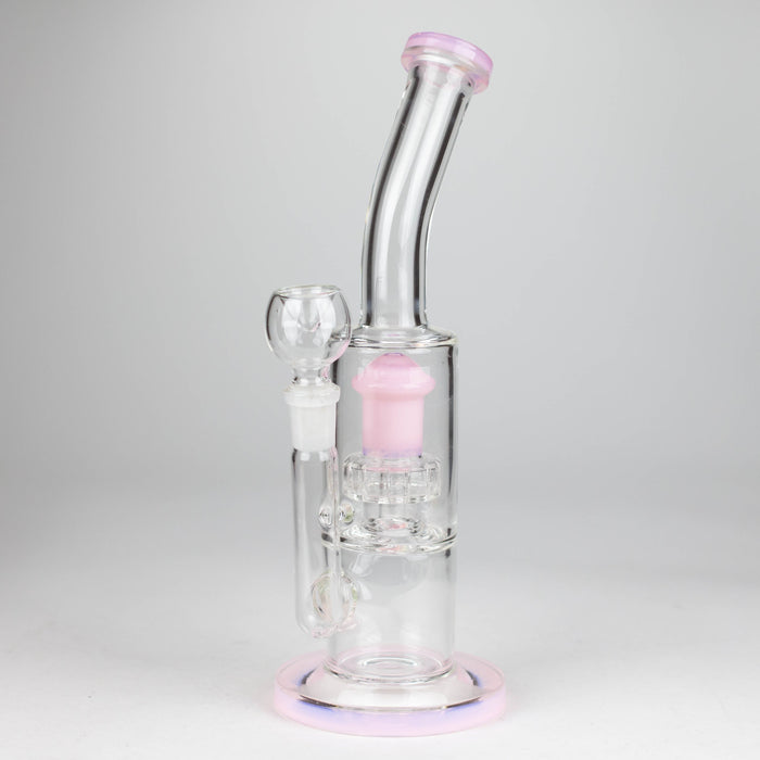 12" color accented bent neck glass bong