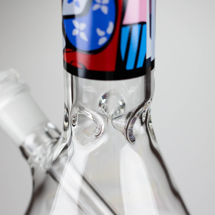 10" Glass Bong With Abstract Art Design