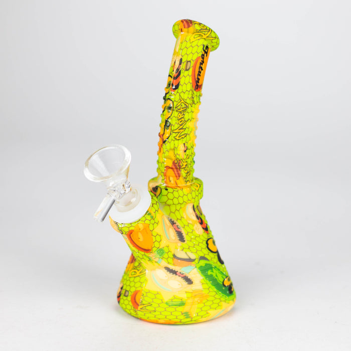 Fortune | 6.5" Angled Hydrographic Silicone Waterpipe-Assorted [SP1018P]