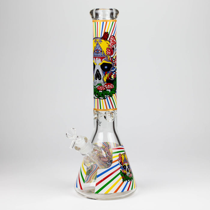 16" Glow in the dark 9mm glass water bong [GBT2301]