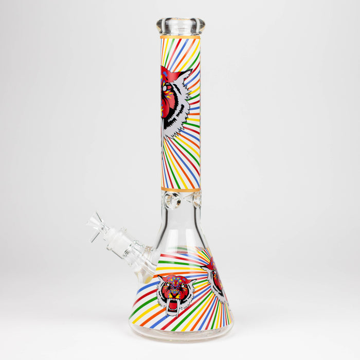 16" Glow in the dark 9mm glass water bong [GBT2301]