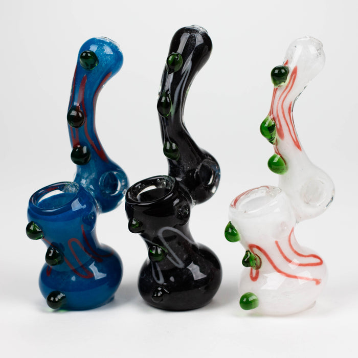 6" Single chamber fancy glass bubbler