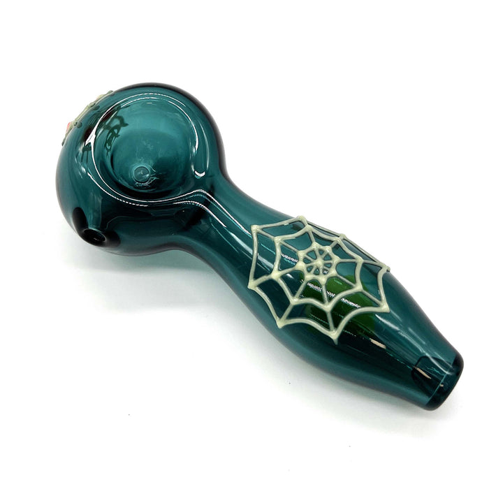 Spider Glow In The Dark Glass Smoking Spoon Hand Pipe