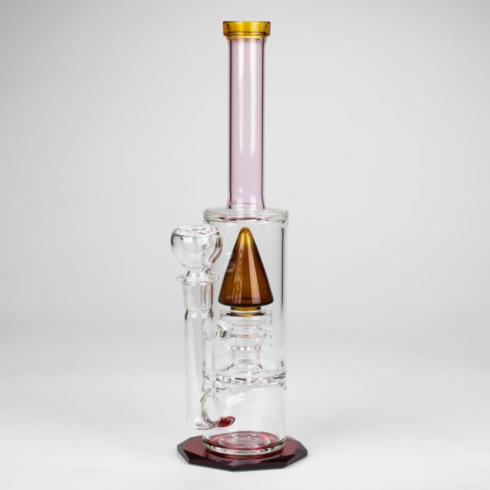 10" diamond cut stemless glass water pipe