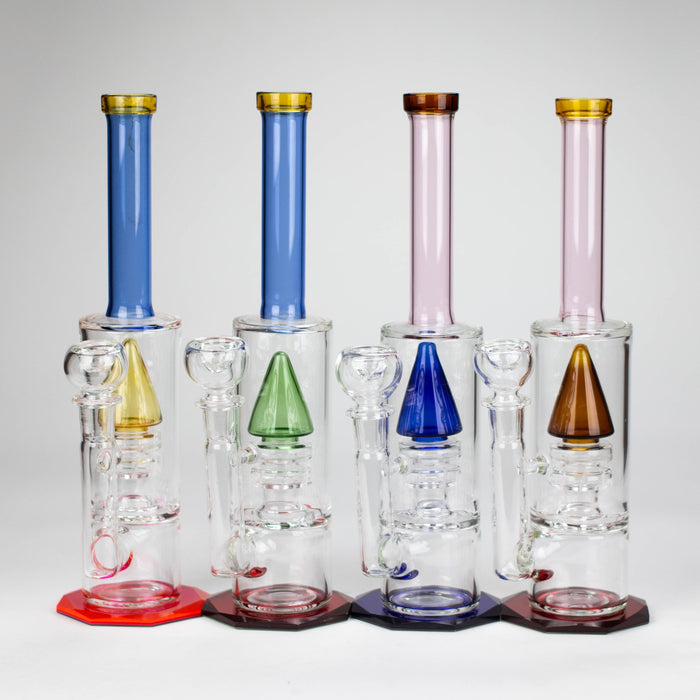 10" diamond cut stemless glass water pipe