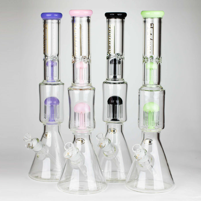 Fortune | 18" Double Tree Perc Beaker Bong Assorted Colour