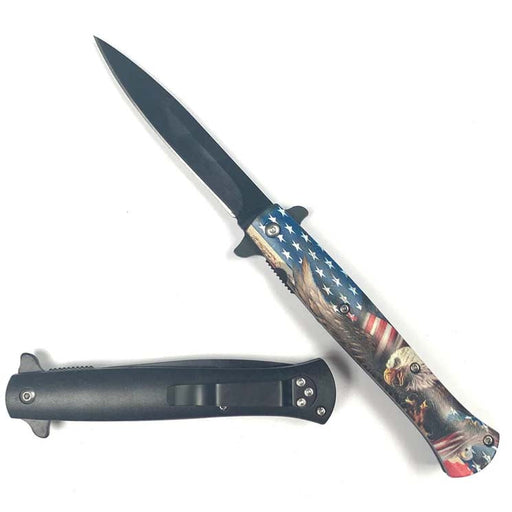 4" Black Blade & 4 7/8" Handle with Eagle_0