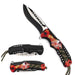 Falcon 8" Spring Assisted Knife Red Thunder Handle w/ paracord_0