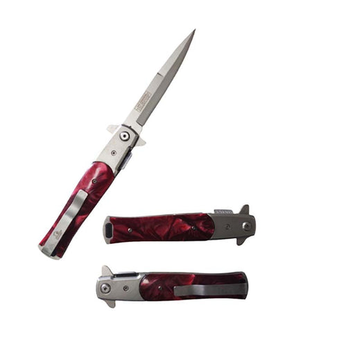 Falcon 8 1/2" Black & Red Cross Blade Spring Assisted Knife_0